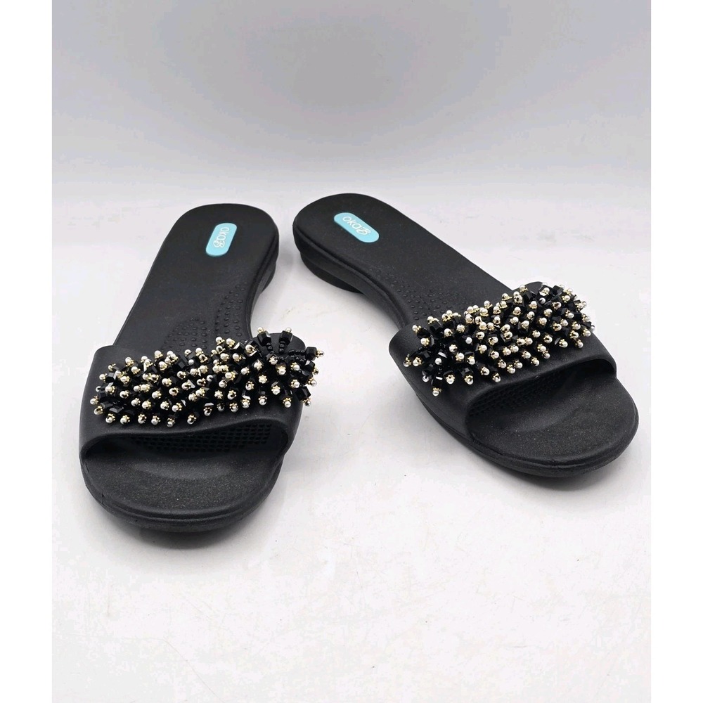 NEW Oka-B Women's Slide Sandal - Black Multi - Size‎ LL (11.5-12)